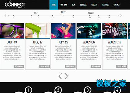大气时间轴图片滚动扁平化风格html5模板