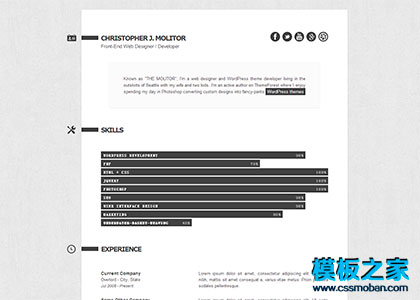 简单清晰个人HTML5 WEB简历模板下载