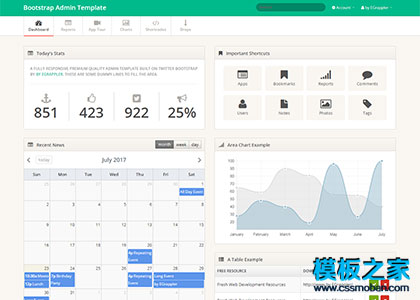 漂亮大气的bootstrap后台cms管理系统模板