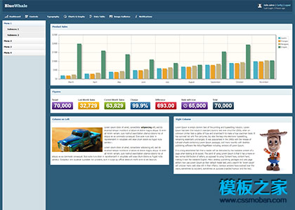 blue后台管理系统html5模板下载