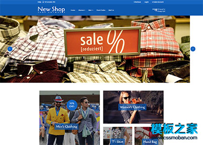 男人衣柜shop服装商城html5网站模板