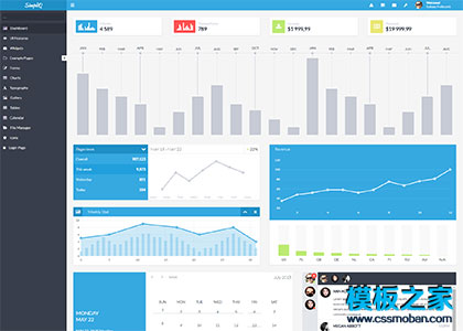 蓝色扁平化Flat bootstrap后台系统模板