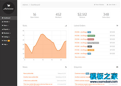 黑色简洁admin后台bootstrap模板