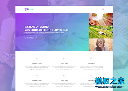 漂亮紫色渐变小清新html5模板