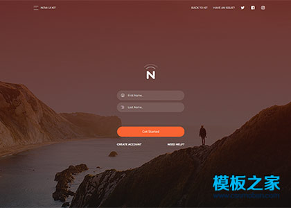 后台登录Now UI框架login page模板