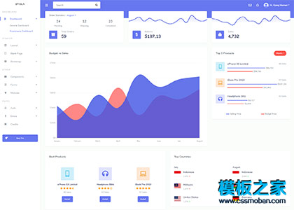 蓝色精品后台ui系统响应式模板[演示]
