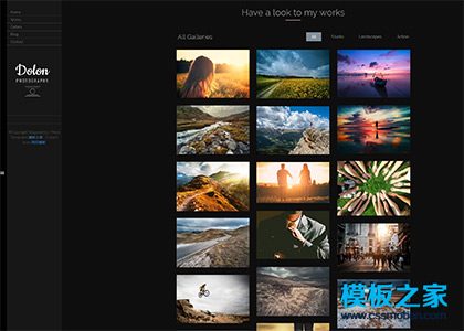 Photograph黑色摄影图库展html5模板