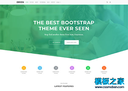大气orion渐变绿色css3响应式商业模板
