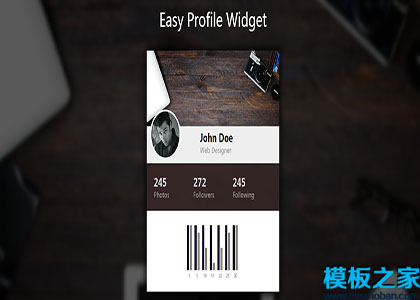 Profile Widget个人主题设计响应式单页web网站模板