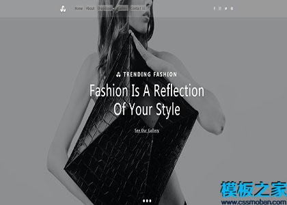 Fashion时尚模特公司灰色元素宣传滑动模板