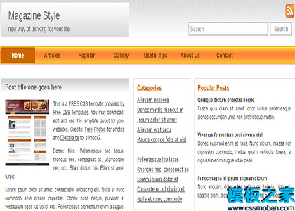 mag orange橙色新思维方式多栏网站模板