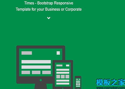 Times绿色响应式公司多用途单页Bootstarp网站模板