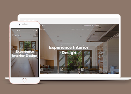 温馨时尚室内设计响应式一站式服务网站模板