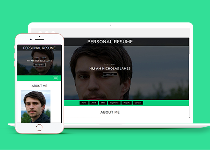绿色宽屏大气通用个人简历网站模板
