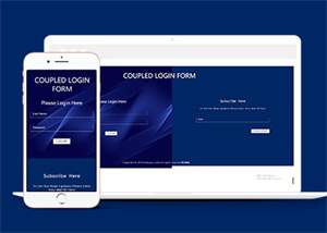 蓝色左右登录页面网站模板下载