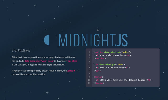 jQuery网站Logo视觉差滚动插件midnight.js