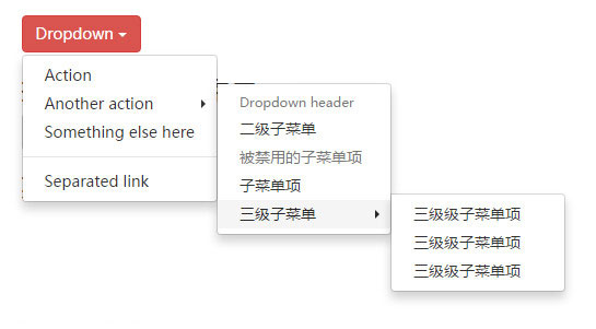 bootstrap多级子菜单